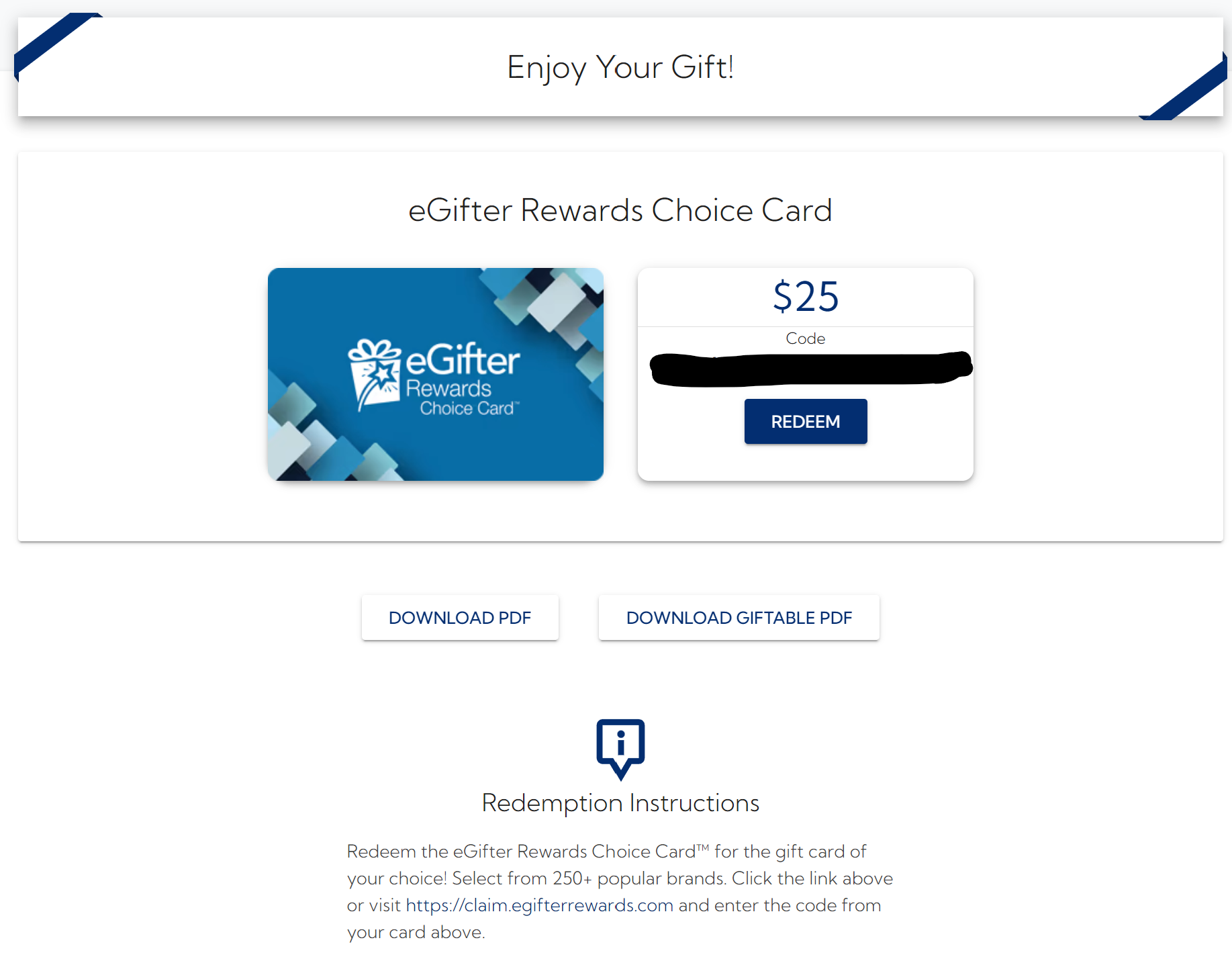 Rewards Choice Card Guide for Recipients Rewards Express